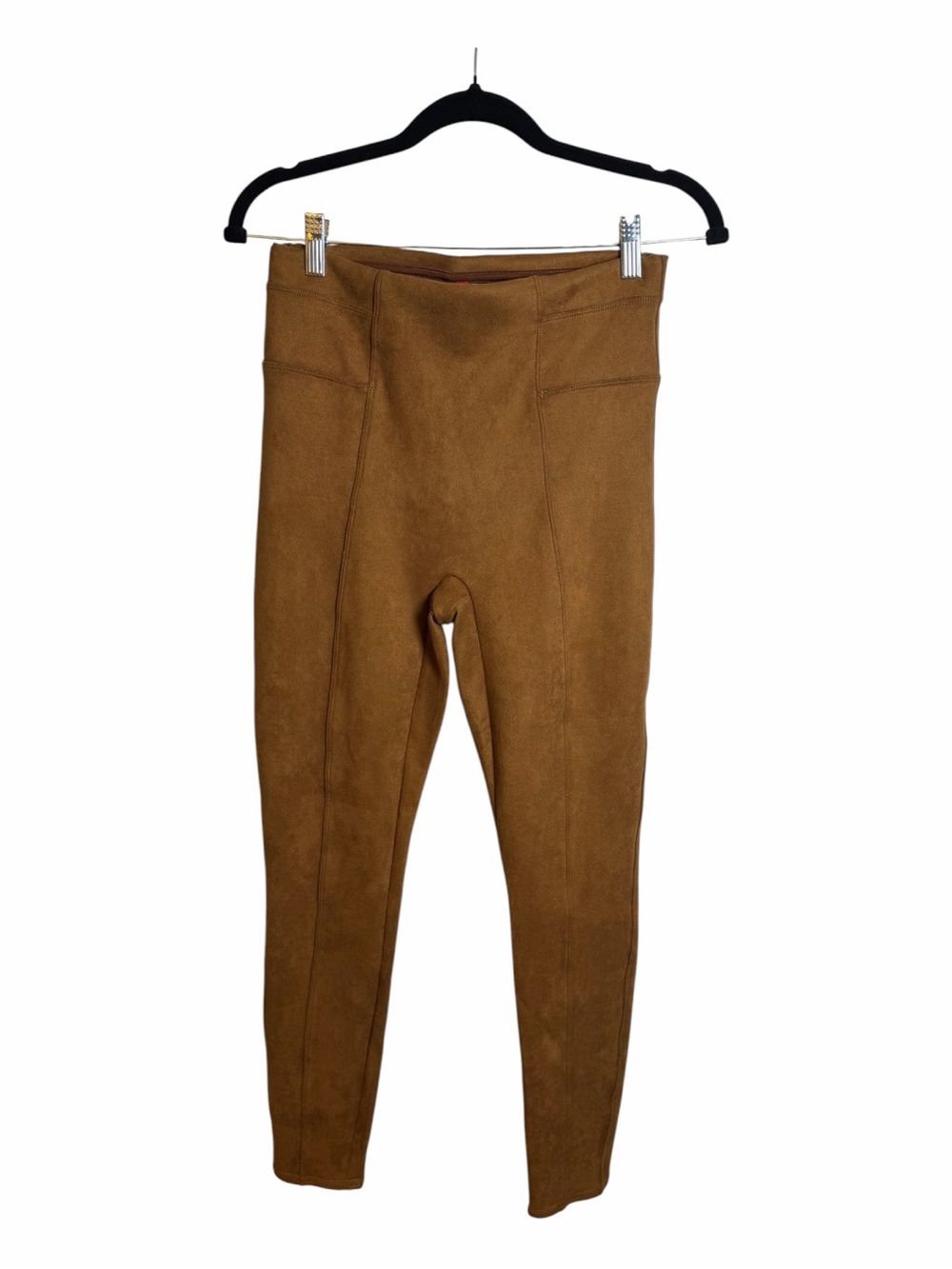 SPANX Brown Faux Suede Ankle Pull-On Stretch Leggings Women Regular M